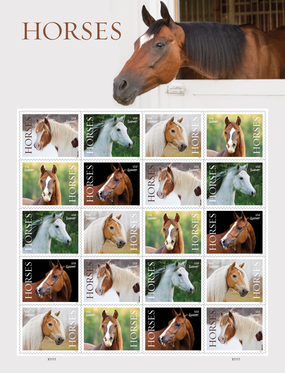 2024 US Horses Forever First Class Postage Stamps