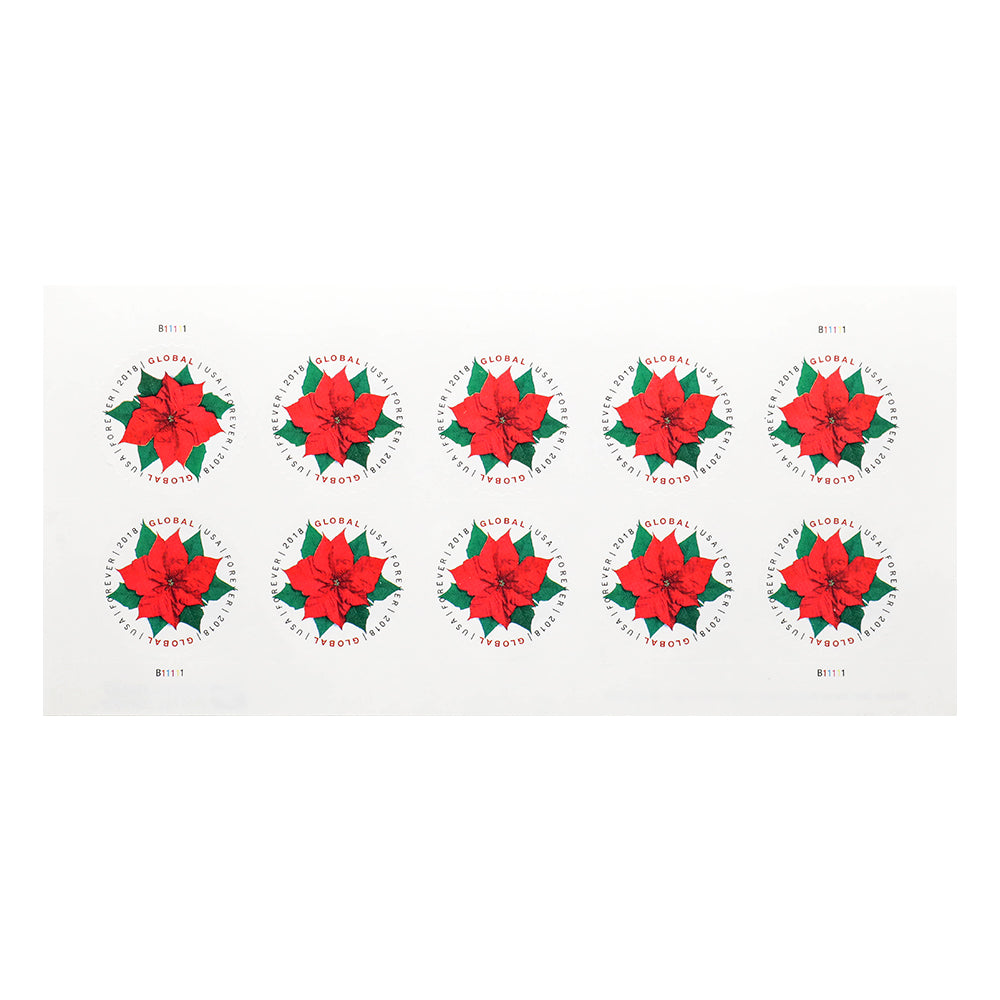 2018 US Global Poinsettia Forever Stamps