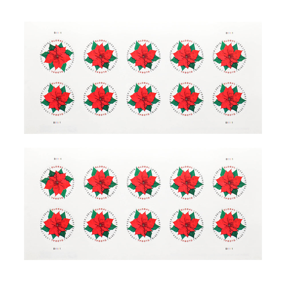 2018 US Global Poinsettia Forever Stamps