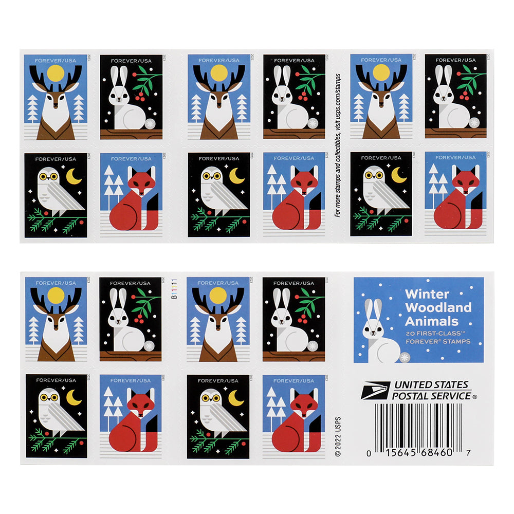 2023 Winter Woodland Animals Forever First Class Postage Stamps