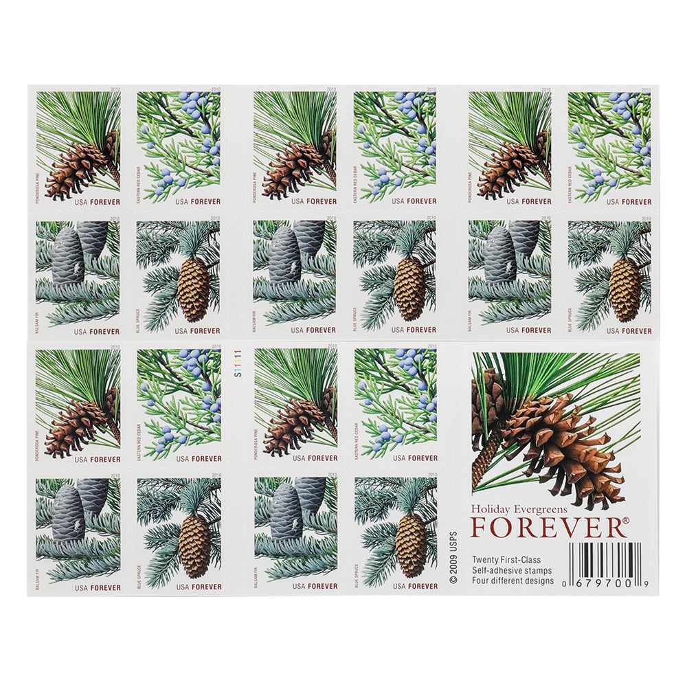 2010 Holiday Evergreens Forever First Class Postage Stamps