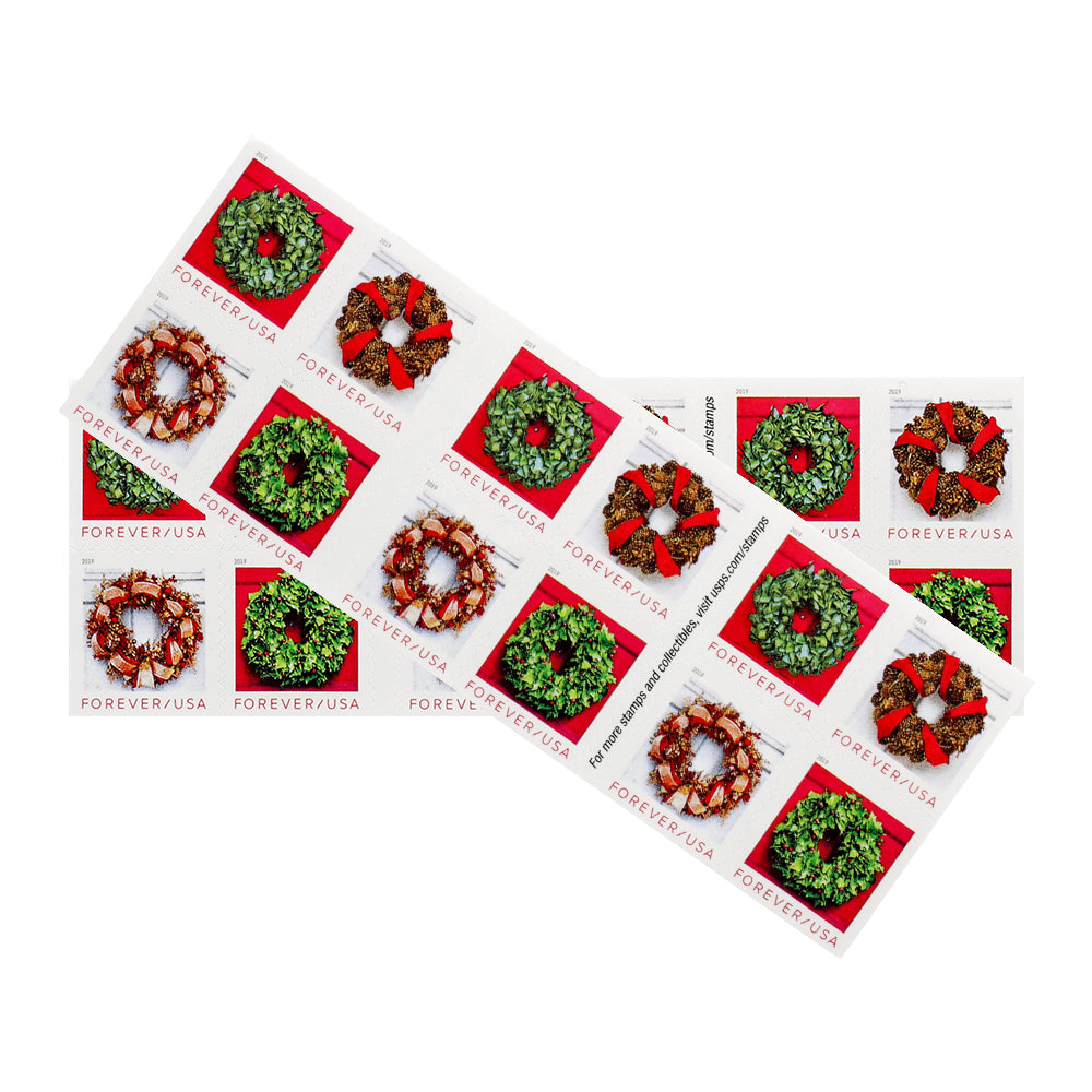 2019 US Holiday Wreaths Forever First-Class Postage Stamps