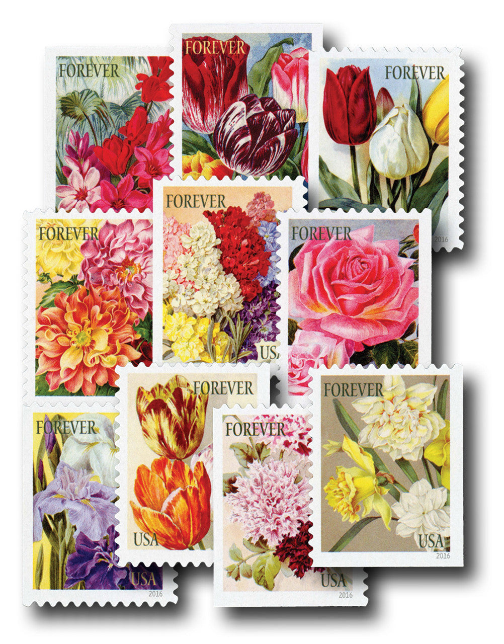 2016 US Botanical Art Forever First Class Postage Stamps